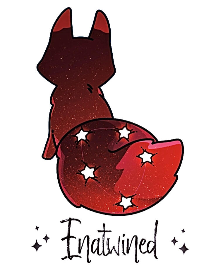 Enatwined Logo by CosmicIvory The official logo for Enartwined depicts a dark red, sparkling fox with five bright stars forming the Vulpecula constellation scattered across its fluffy tail.